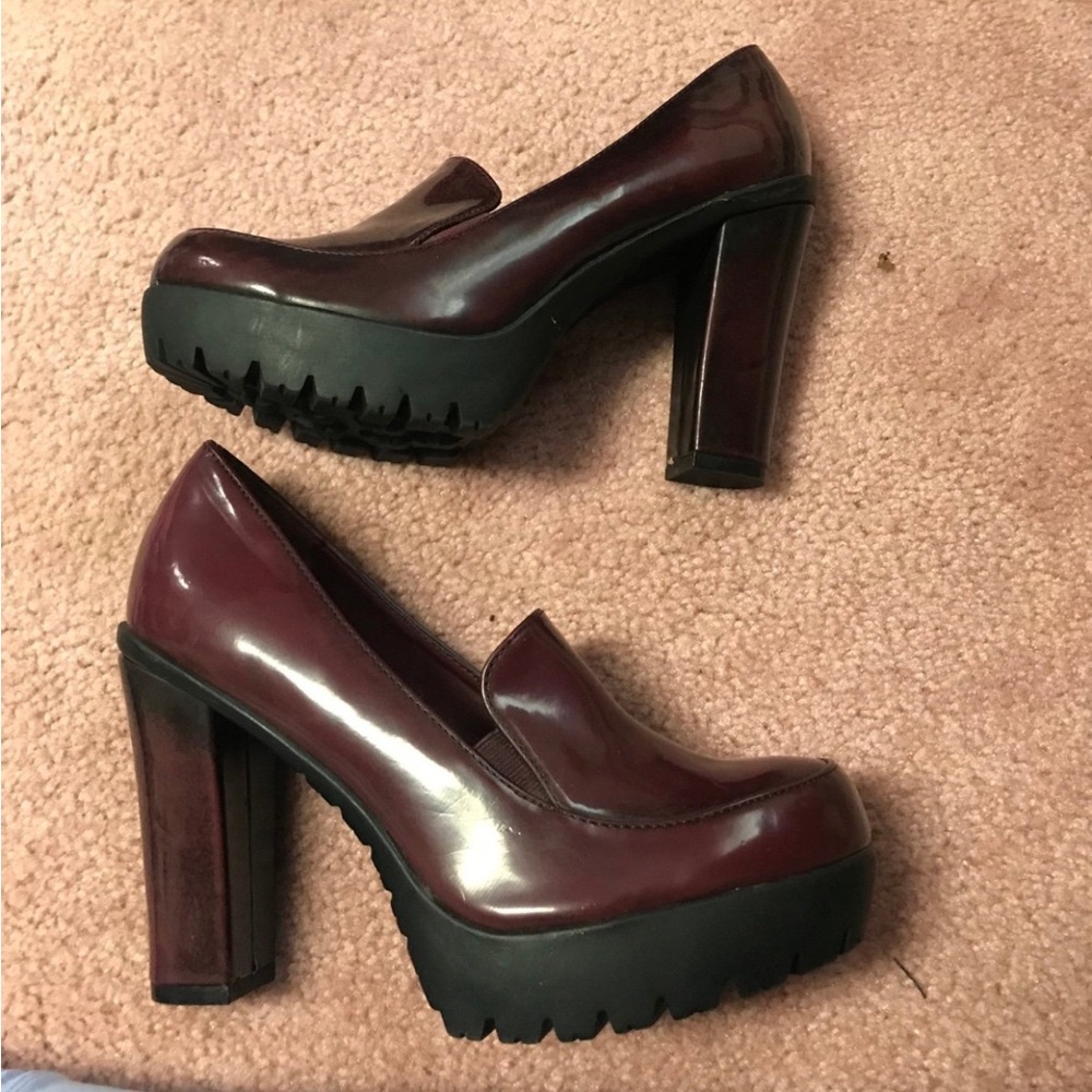Bamboo chunky heels womens 9